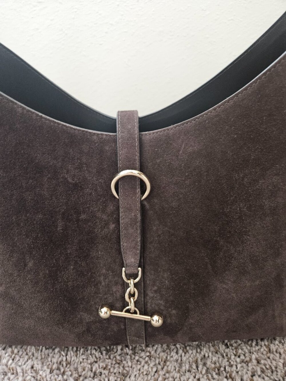 STRATHBERRY Kite Hobo Maxi Bag Suede Chocolate Brown - Picture 4 of 14